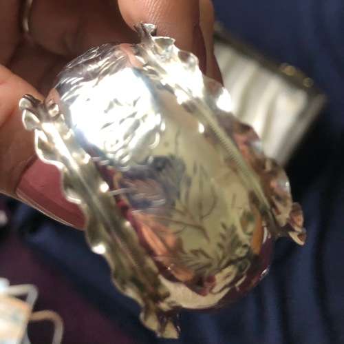 PAIR OF SILVER SERVIETTE RINGS HALLMAKED BIRMINGHAM c1909